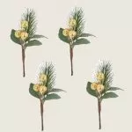 4 ΚΛΑΔΑΚΙΑ ΧΙΟΝΙΣΜΕΝΑ ΜΕ ΧΡΥΣΕΣ ΠΕΡΛΕΣ 10cm