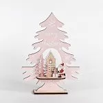 ΞΥΛΙΝΟ ΕΠΙΤΡΑΠΕΖΙΟ ΔΙΑΚΟΣΜΗΤΙΚΟ, ΡΟΖ, ΜΕ ΔΕΝΤΡΑΚΙ ΚΑΙ ΑΓΙΟ ΒΑΣΙΛΗ, 21x5x29,5cm