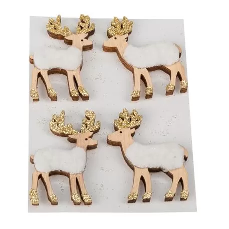 ΞΥΛΙΝΑ ΑΥΤΟΚΟΛΛΗΤΑ ΤΑΡΑΝΔΑΚΙΑ ΜΕ ΓΚΛΙΤΕΡ ΚΑΙ ΓΟΥΝΑΚΙ ΣΕΤ 4 ΤΜΧ