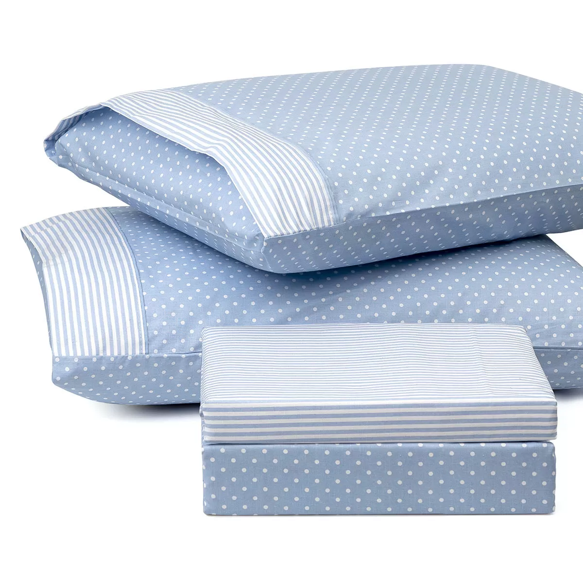 Ζεύγος μαξιλαροθήκες πουά JOY Art 1680 50×70 Γαλάζιο   Beauty Home