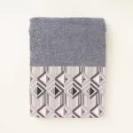 ΠΕΤΣΕΤΑ ΑΝΘΡΑΚΙ 80 x 160 cm ΓΕΩΜΕΤΡΙΚΟΙ ΡΟΜΒΟΙ ΓΚΡΙ