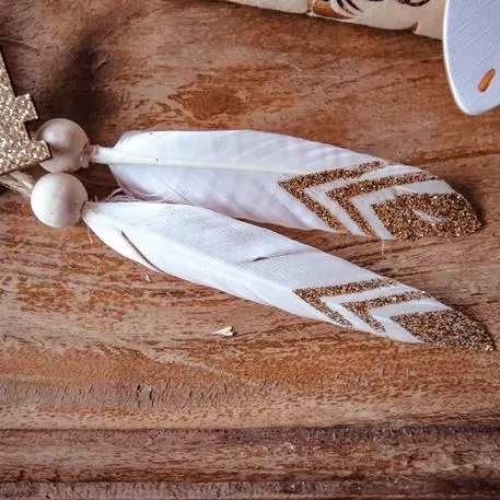 ΠΟΥΠΟΥΛΑ ΜΕ ΧΡΥΣΕΣ ΛΕΠΤΟΜΕΡΕΙΕΣ ΛΕΥΚΟ – ΧΡΥΣΟ 6 ΤΜΧ 10 CM