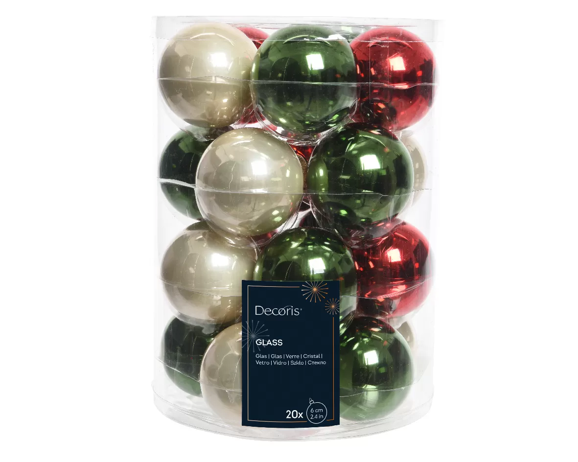 ΓΥΑΛΙΝΕΣ ΜΠΑΛΕΣ 3 ΧΡΩΜΑΤΑ 6 cm ΣΕΤ 20 ΤΜΧ