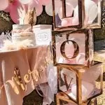 ΑΥΤΟΚΟΛΛΗΤΑ ΡΟΖ ΧΡΥΣΟ LOVE 15 CM