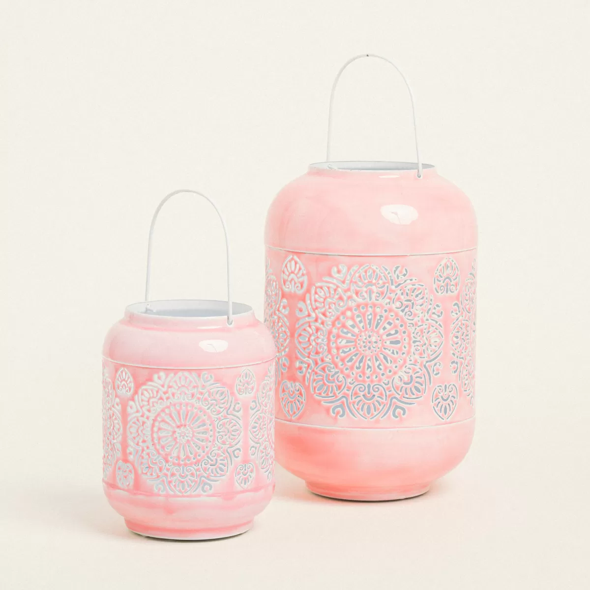 ΦΑΝΑΡΙ ΜΕΤΑΛΙΚΟ ΡΟΖ 15 x 20 cm