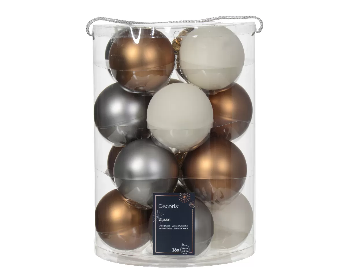 ΓΥΑΛΙΝΕΣ ΜΠΑΛΕΣ 3 ΧΡΩΜΑΤΑ 8 cm ΣΕΤ 16 ΤΜΧ