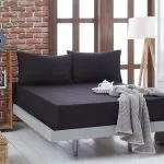 Σεντόνι υπέρδιπλο μονόχρωμο με λάστιχο Art 1999 170×200+30 Μαύρο Beauty Home