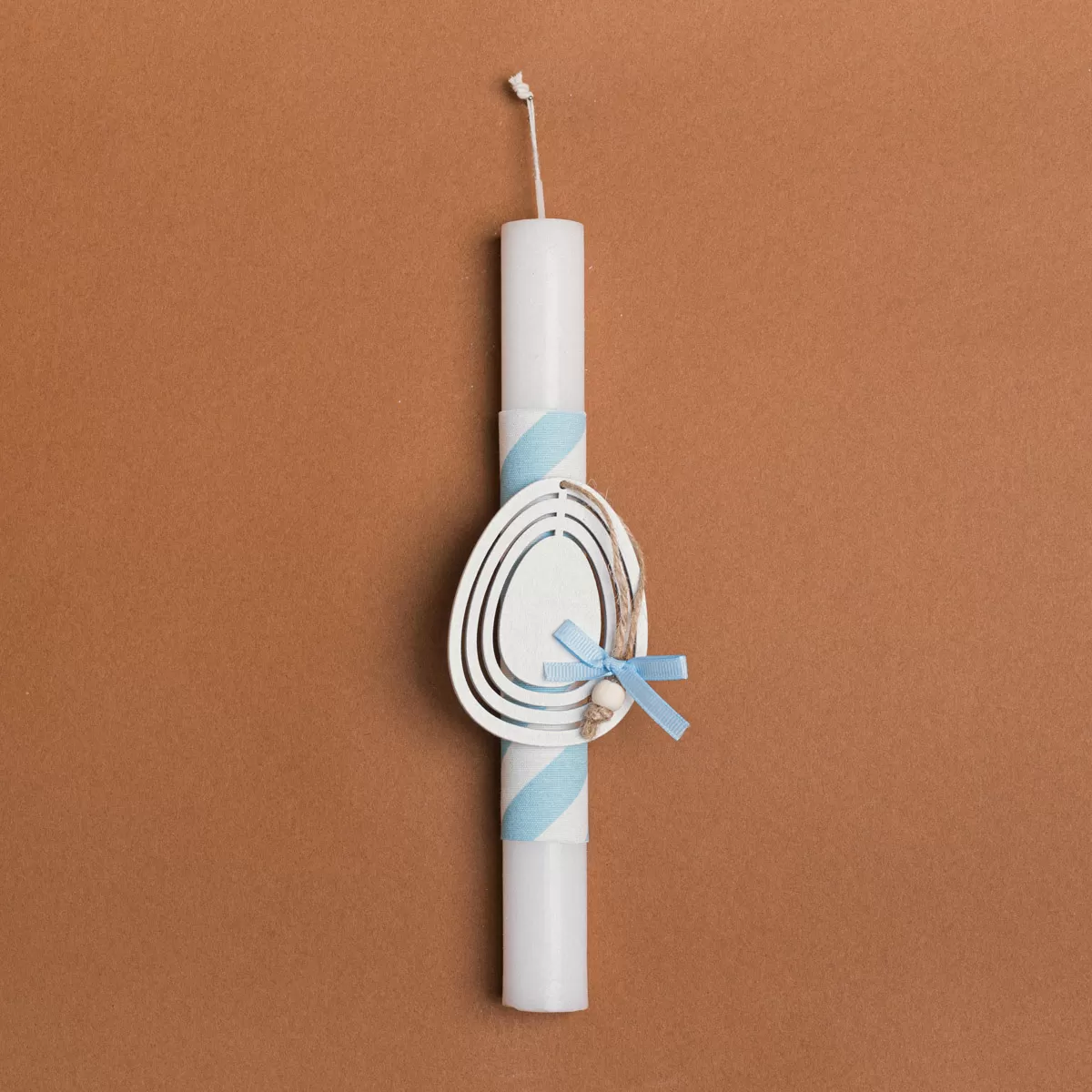 ΛΑΜΠΑΔΑ 25cm ΞΥΛΙΝΟ ΑΥΓΟ ΛΕΥΚΟ ΣΕ ΣΥΣΚΕΥΑΣΙΑ ΔΩΡΟΥ