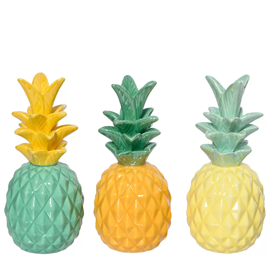 Δίχρωμος Ανανάς από Πορσελάνη 7.7 x 17 cm