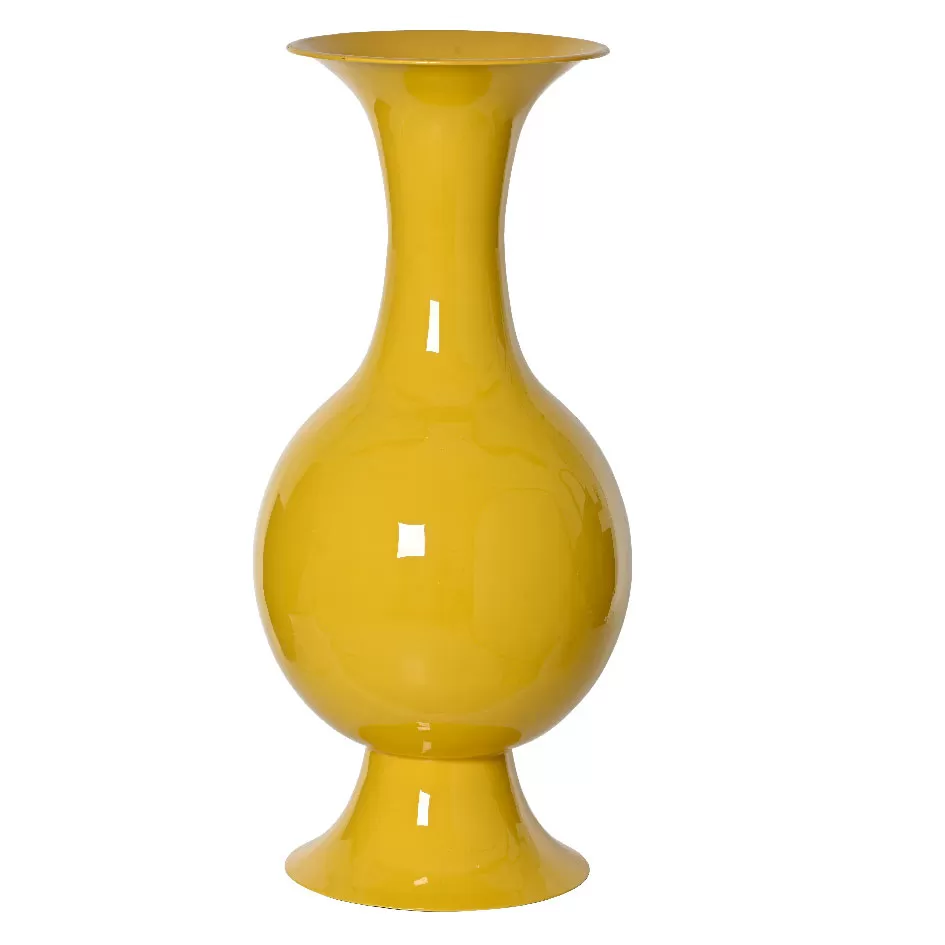 Μεταλλικό Βάζο Κίτρινο 77 x 39 cm