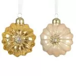 Γυάλινο Στολίδι Λουλούδι 8cm