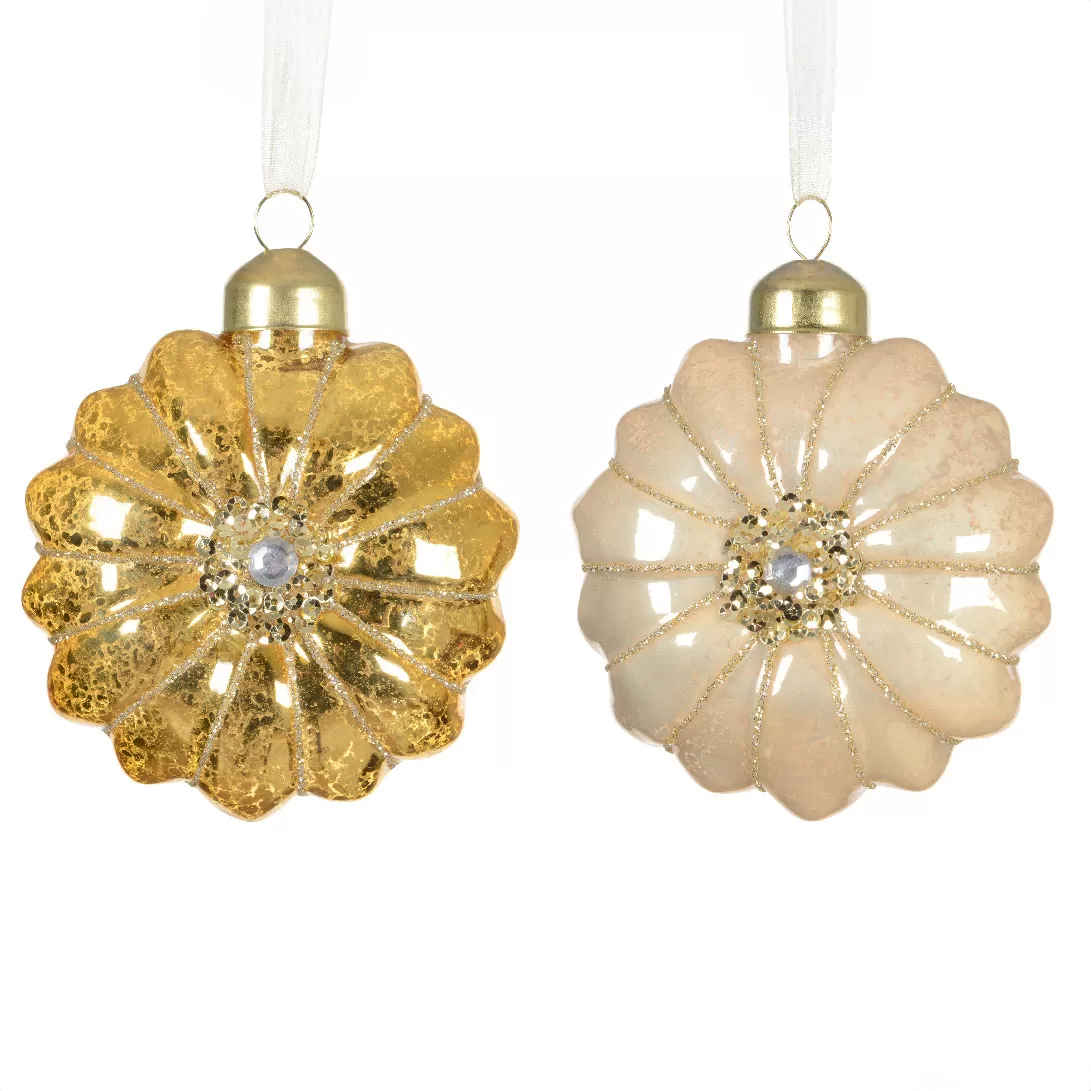 Γυάλινο Στολίδι Λουλούδι 8cm