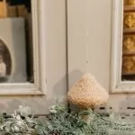 Μανιτάρι ξύλινο μπουκλέ μπεζ Ø7.5 x 13.5 cm