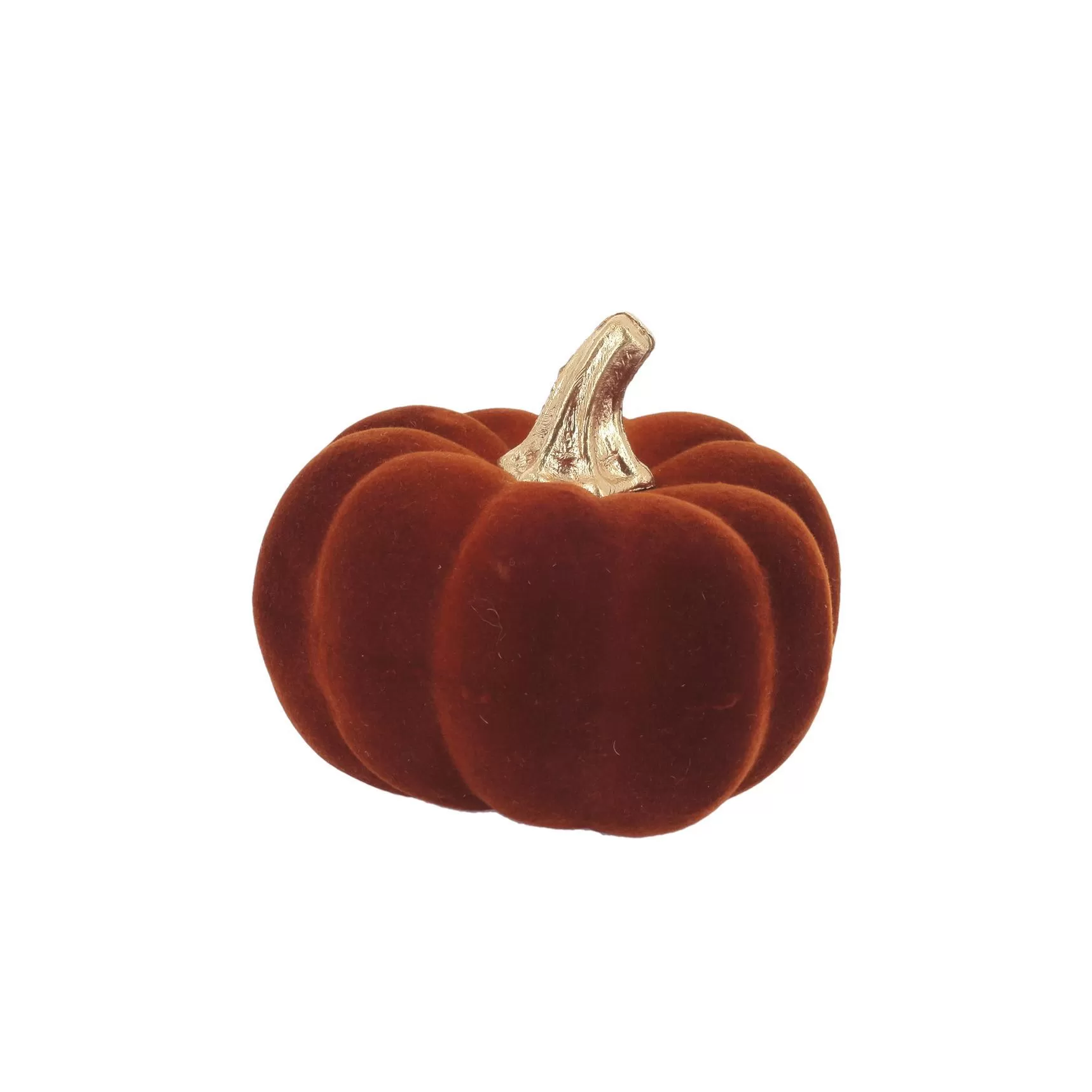 Κολοκύθα βελούδινη κεχριμπαρί με χρυσό Ø9 x 7 cm