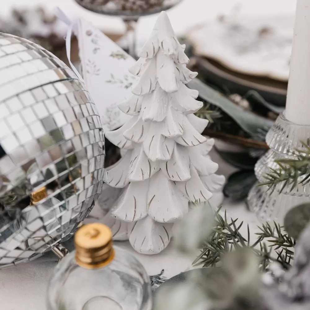 Κομψό έλατο ρητίνης λευκό 15 x 10 cm