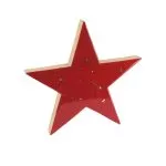 Αστέρι ξύλινο κόκκινο λούστρο με ασημί γκλίτερ 10.5 x 10.5 x 1.5 cm