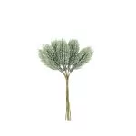 6 κλαδιά έλατου πράσινα με ιριδίζον γκλίτερ 14.5 cm