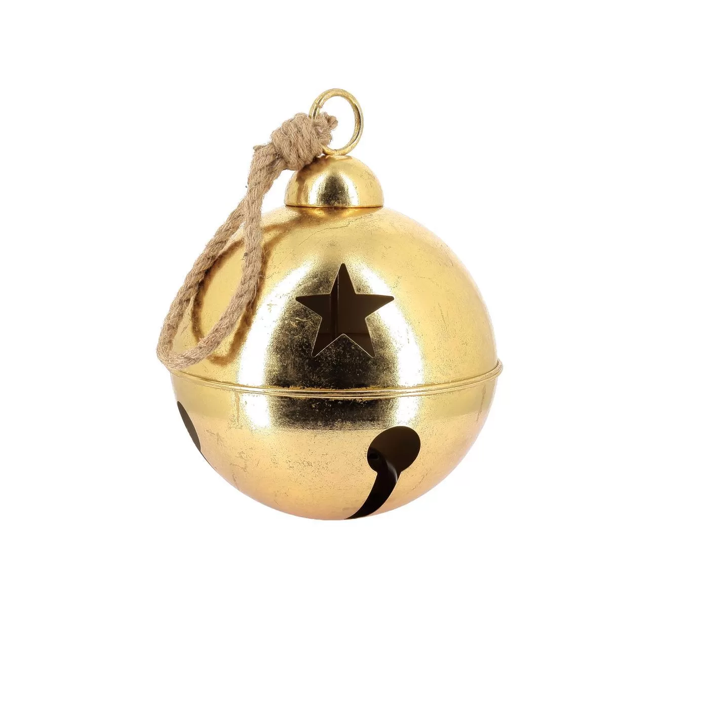 Διακοσμητικό Χρυσό Κουδούνι με Σχοινί για Κρέμασμα Ø30cm