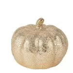 Κεραμική κολοκύθα χρυσή με ανάγλυφο σχέδιο Ø12 x 10.5 cm