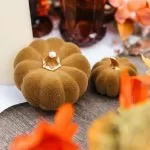 Κολοκύθα βελούδινη Λαδί με χρυσό Ø9 x 7 cm