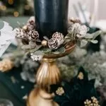 Κηροπήγιο μπαρόκ ματ χρυσό Ø10.5 x 17 cm