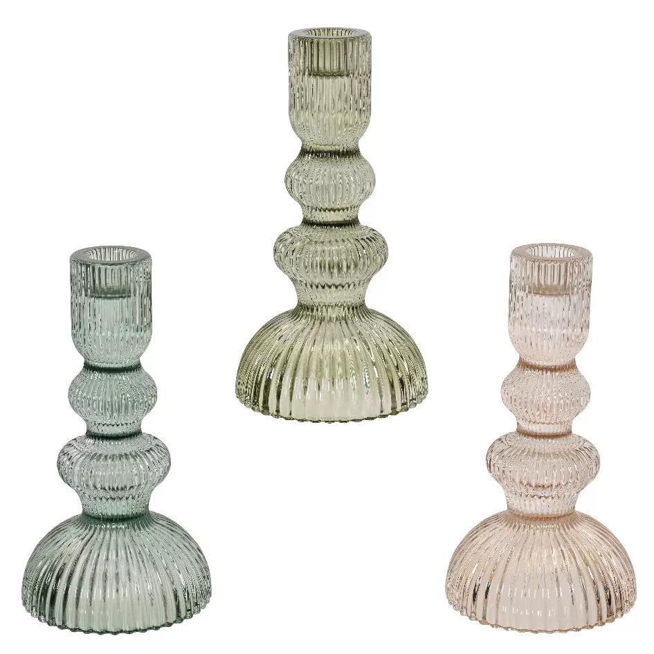 Κηροπήγιο Γυάλινο 9.5cm x 17.5 cm