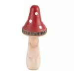 Μανιτάρι ξύλινο κόκκινο και λευκό Ø6 x 16 cm