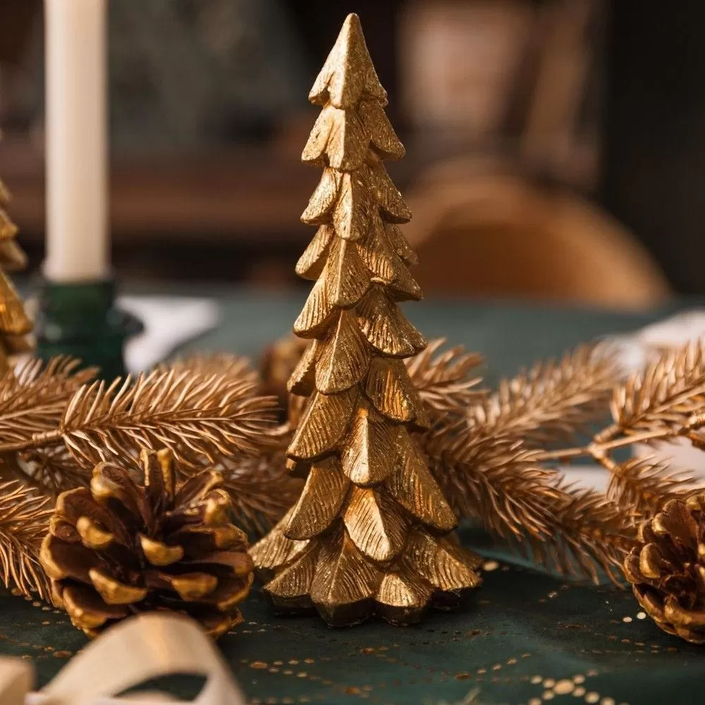 Έλατο ρητίνης αντικέ χρυσό Ø10 x 24.5 cm