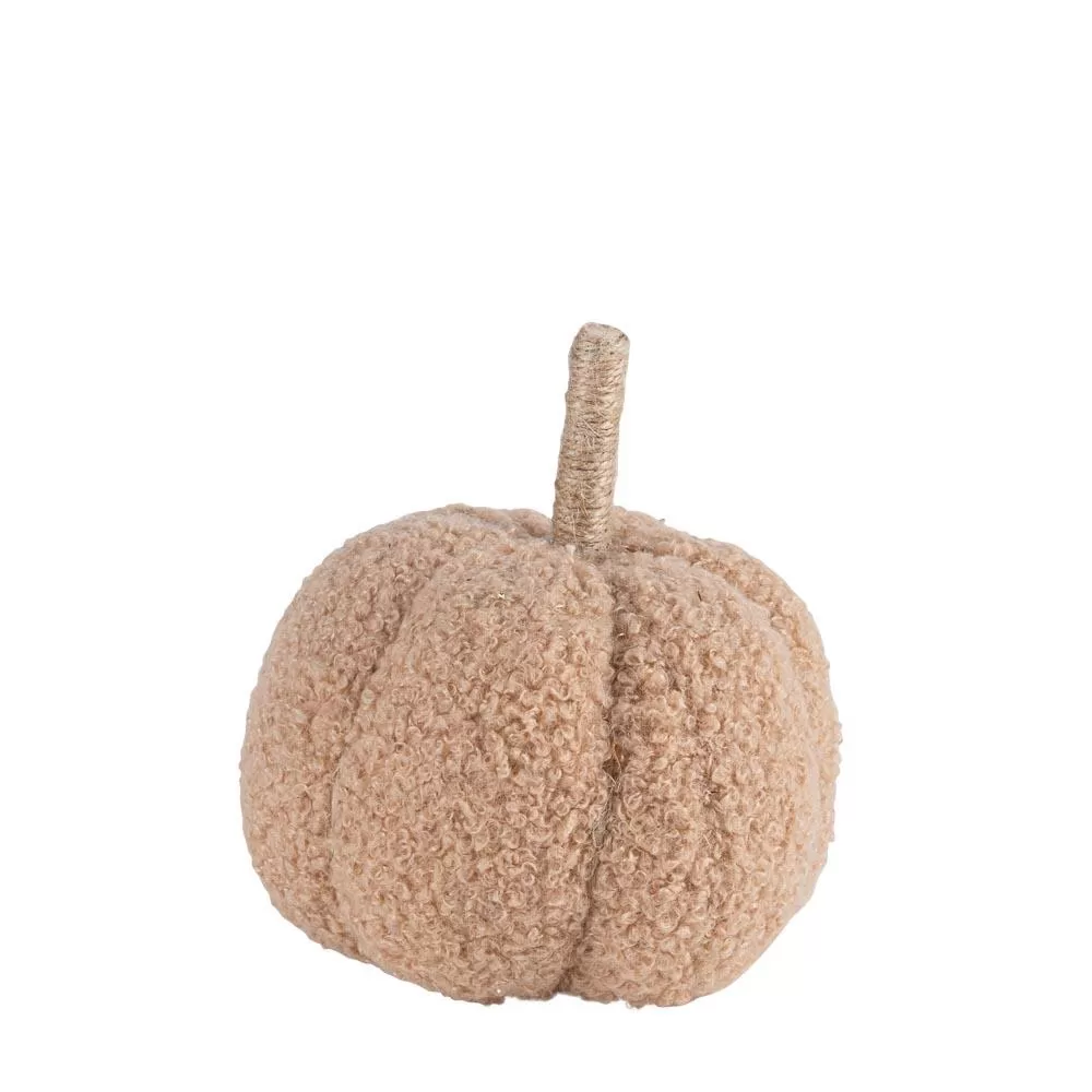 Κολοκύθα υφασμάτινη μπουκλέ μπεζ Ø11 x 13 cm