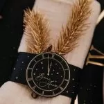 6 κλαδιά έλατου σε κλαδί ματ χρυσό 17 cm