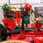 2 κεριά σκούρο πράσινο Ø2.2 x 25 cm