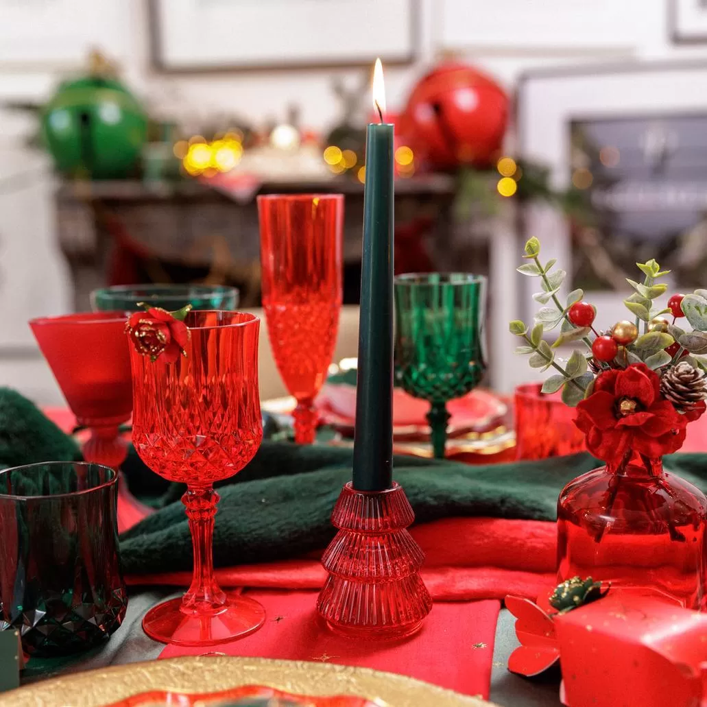 2 κεριά σκούρο πράσινο Ø2.2 x 25 cm