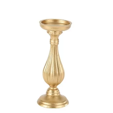 Κηροπήγιο μπαρόκ ματ χρυσό Ø10.5 x 28.5 cm