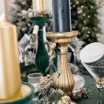 Κηροπήγιο μπαρόκ ματ χρυσό Ø10.5 x 28.5 cm