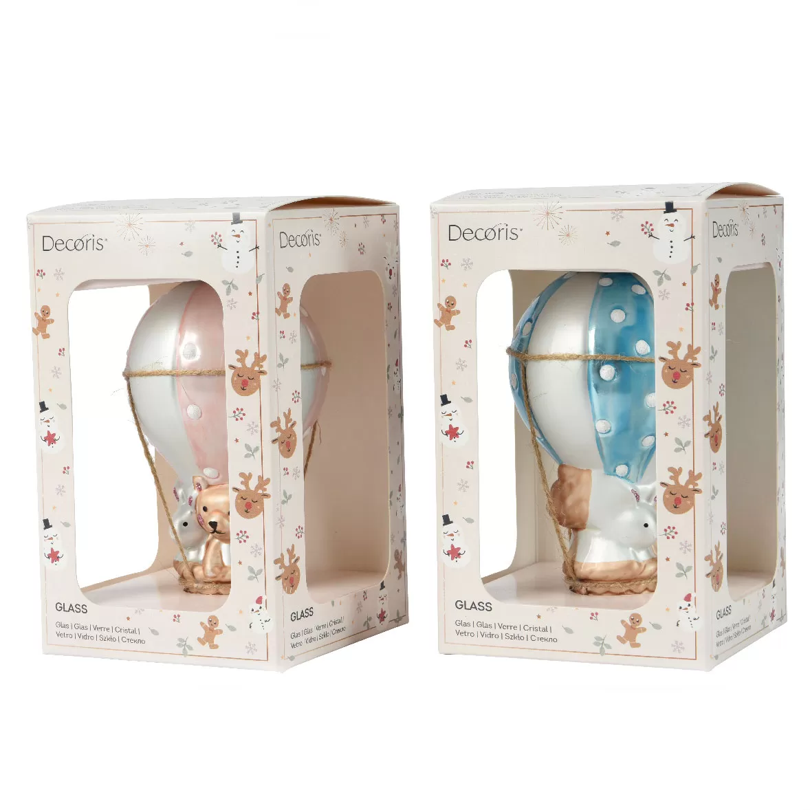 Γυάλινο Στολίδι Αερόστατο 6.7 x 6.7 x 12.5 cm