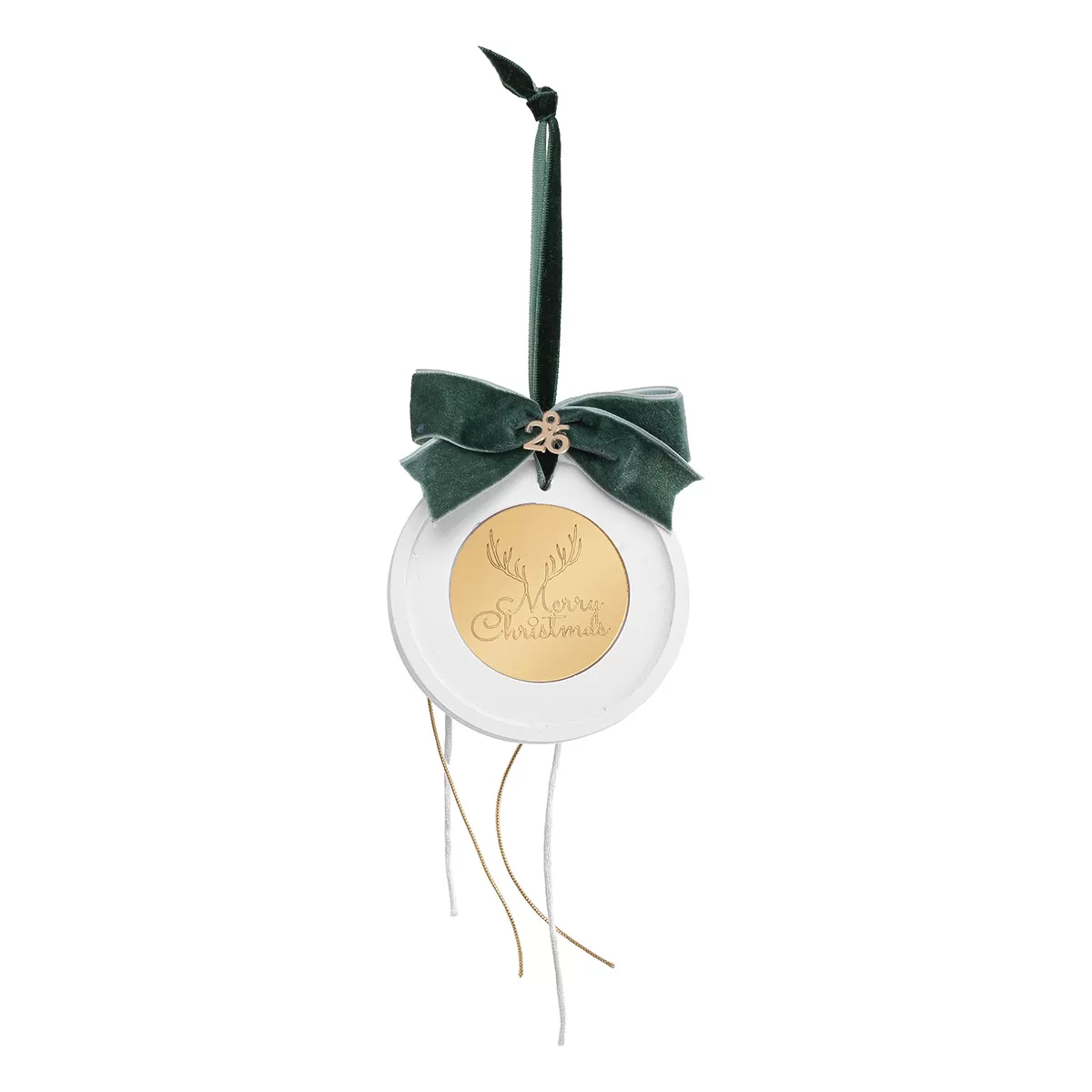 ΚΡΕΜΑΣΤΟ ΣΤΡΟΓΓΥΛΟ ΚΕΡΑΜΙΚΟ ME PLEXI MERRY CHRISTMAS ΠΡΑΣΙΝΟ