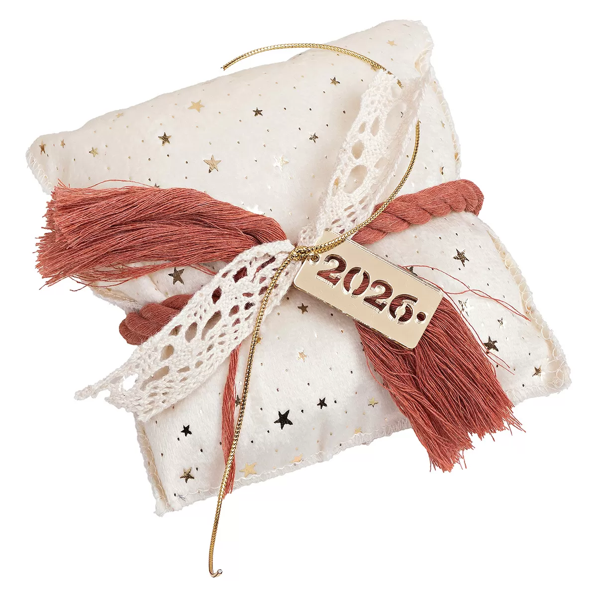 ΜΑΞΙΛΑΡΙ ΜΕ ΧΡΟΝ. Βελούδο Εκρού Με Χρυσά Αστέρια