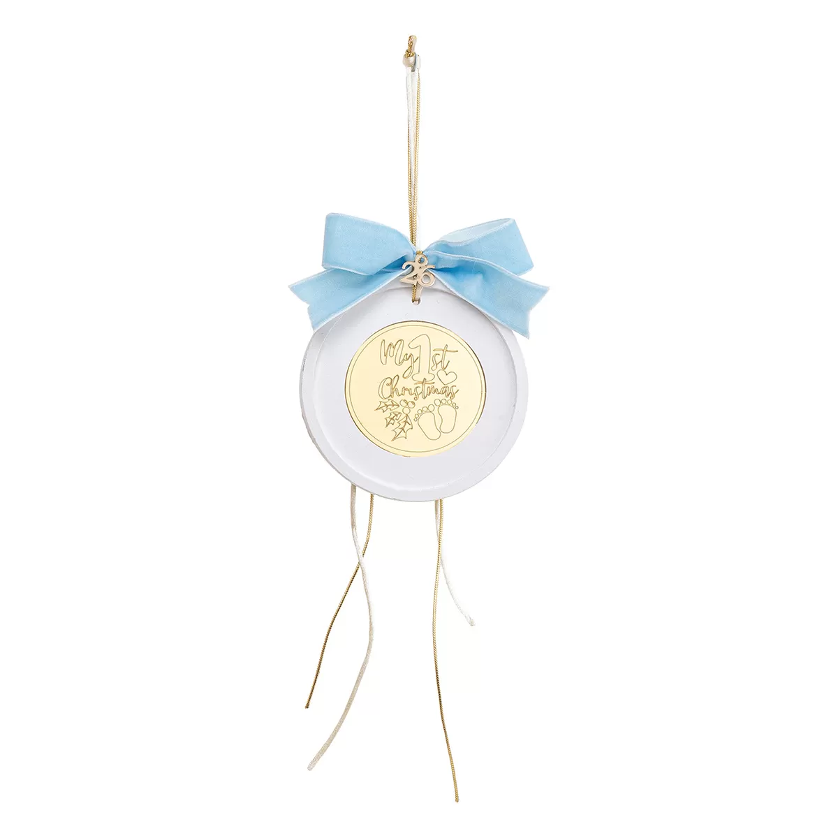 ΚΡΕΜΑΣΤΟ ΣΤΡΟΓΓΥΛΟ ΚΕΡΑΜΙΚΟ ME PLEXI MY 1st CHRISTMAS ΓΑΛΑΖΙΟ